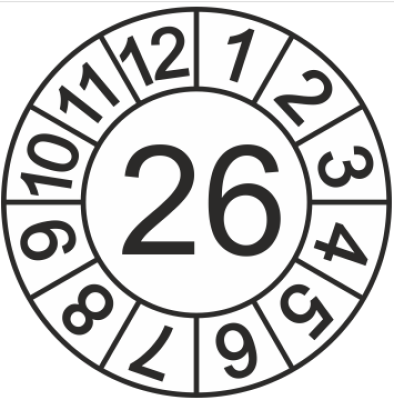 Jahreszahl - Etiketten "2026" auf Blatt